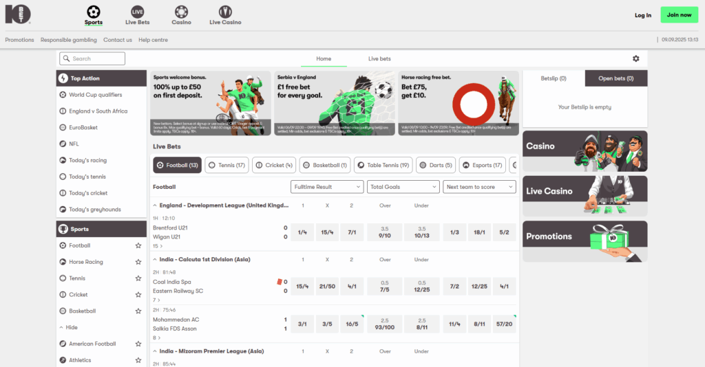 10Bet Casino Desktop Screenshot