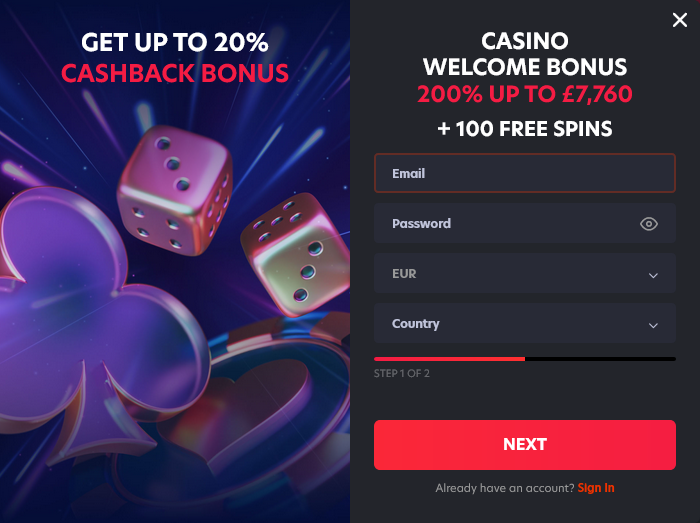1Red Casino Sign Up