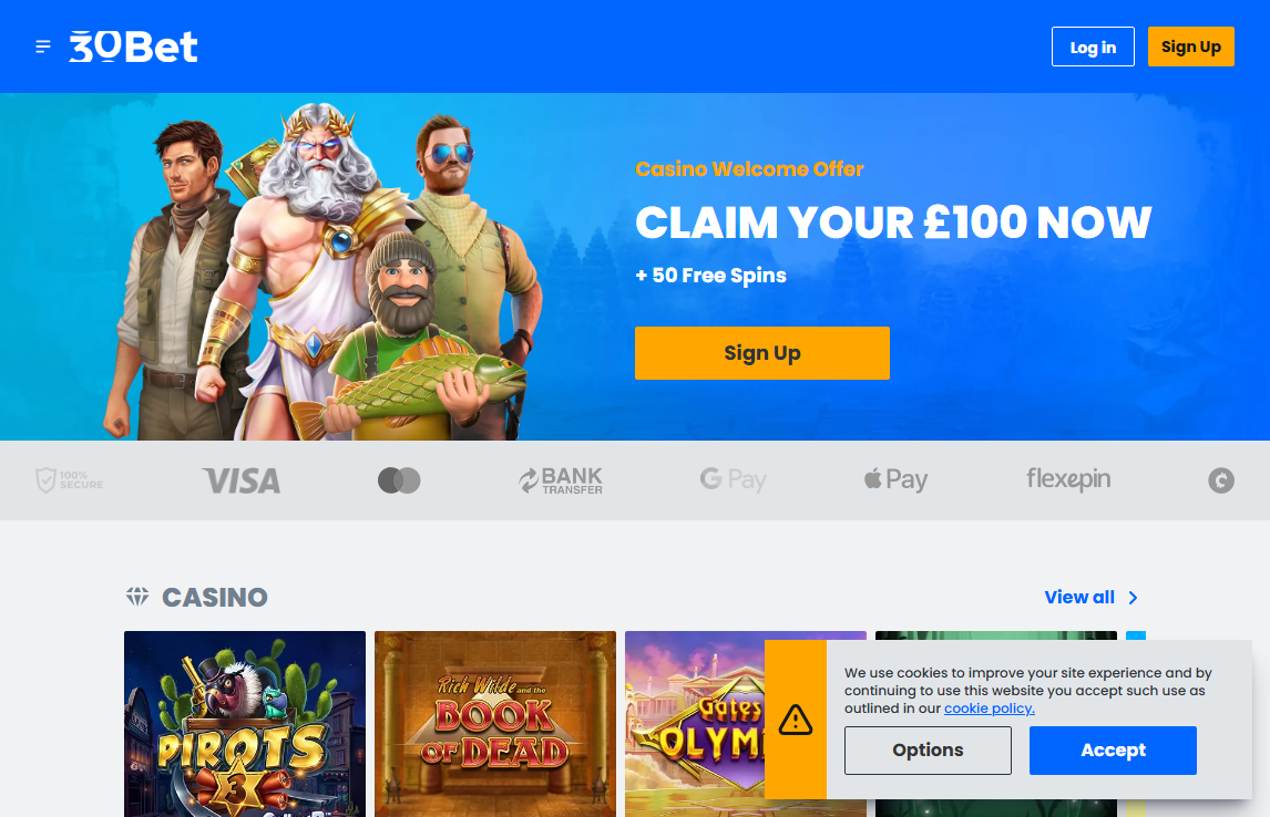 30bet Desktop Screenshot